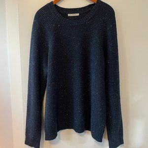 Marine Layer Coleman Crewneck Sweater in Black Iris Heather